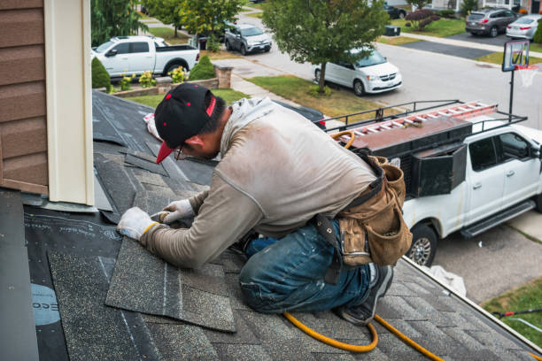 Professional Gutter Installation technician working in Waverly, OH